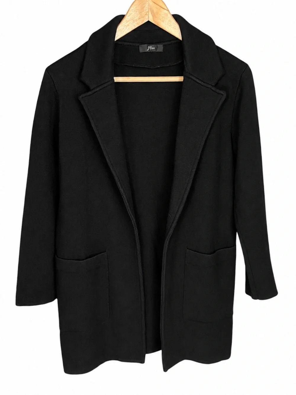 J.Crew Sophie Sweater Blazer Black Merino Wool Blend Size Small